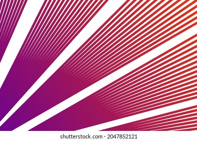 Waves of many colored lines. Abstract wavy lines on white background isolated. Creative line art. Design elements are created using the Blend Tool. Curved smooth ribbon