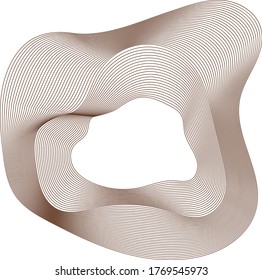 Waves of the many lines. Abstract wavy stripes on a white background isolated. Creative line art. Vector illustration EPS 10. Design elements created using the Blend Tool