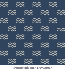 Waves nahtloses Muster. Vector Illustrationsmeer für Hintergrund. Print für Mode, Cover und Interior Design.