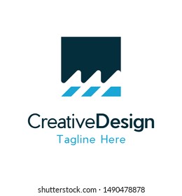 Waves Media Production Creative Business Logo