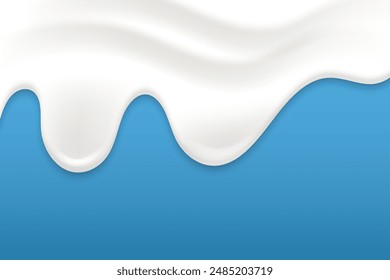 Olas de leche cayendo, textura de yogur.