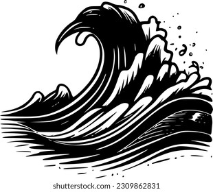 Waves | Minimalist and Simple Silhouette - Vector illustration
