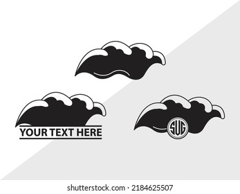 Waves Monogram SVG Printable Vector Illustration