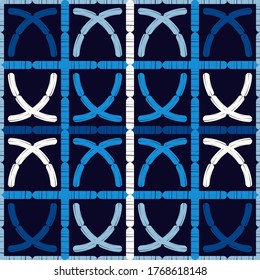 Olas. Mosaico con formas geométricas. Diseño con eclosión manual.  Geometría. Patrón sin foco. Textil. Ornamento étnico de boho. Ilustración vectorial para diseño web o impresión.