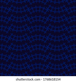 Waves. Mosaic with geometric shapes. Design with manual hatching.  Geometry. Seamless pattern. Textile. Ethnic boho ornament. Vector illustration for web design or print.