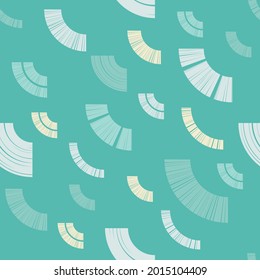 The waves. A mosaic of striped geometric figures. Seamless pattern. Design with manual hatching. Textile. Ethnic boho ornament. Vector illustration for web design or print.