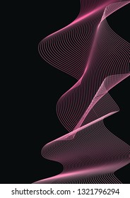Waves musical abstract background. Minimalistic dynamic volume poster.