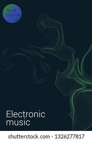 Waves musical abstract background. Minimalistic dynamic volume poster.