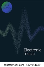 Waves musical abstract background. Minimalistic dynamic volume poster.