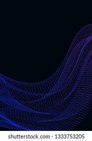 Waves musical abstract background. Minimalistic dynamic volume poster.