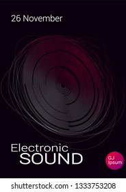 Waves musical abstract background. Minimalistic dynamic volume poster.