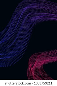 Waves musical abstract background. Minimalistic dynamic volume poster.