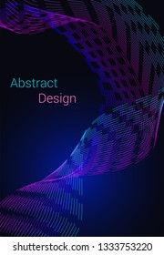 Waves musical abstract background. Minimalistic dynamic volume poster.