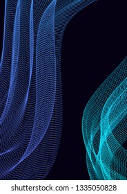Waves musical abstract background. Minimalistic dynamic volume poster.