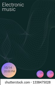 Waves musical abstract background. Minimalistic dynamic volume poster.