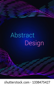 Waves musical abstract background. Minimalistic dynamic volume poster.