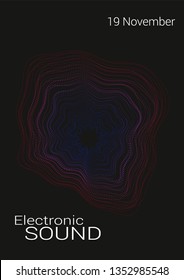 Waves musical abstract background. Minimalistic dynamic volume poster.