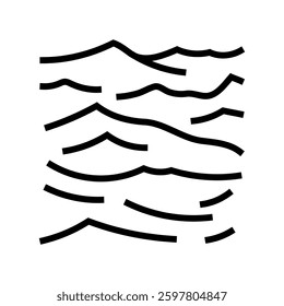 waves ocean sailing sport line icon vector. waves ocean sailing sport sign. isolated contour symbol black illustration
