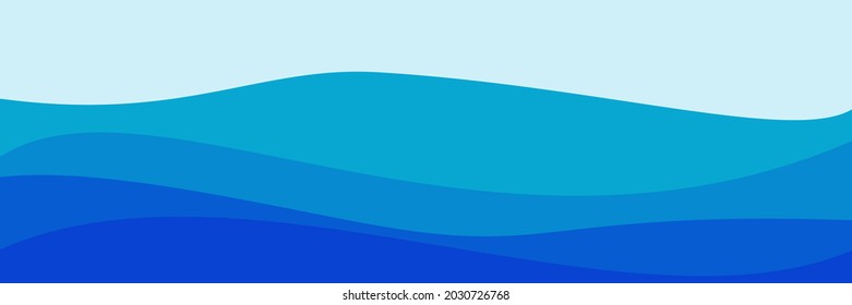 Ondas oceánicas vectores de cielo azul para fondo o textura 
