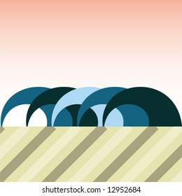 Waves on Beach Vector