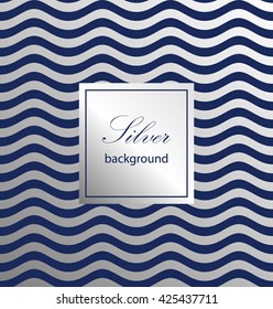 Waves on a black background. Silver pattern. Classic Pattern. Vector illustration.