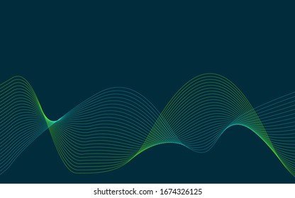 The waves on the blue background