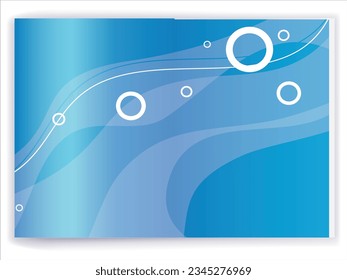 Waves on blue background and black round shape