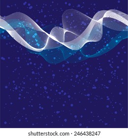 waves on blue background - vector illustration