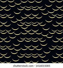 Waves on the Sea Seamless Pattern, Creative Ocean Blue Background Design for Summertime