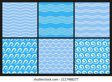 Olas en el agua. Conjunto de patrones sin fisuras.