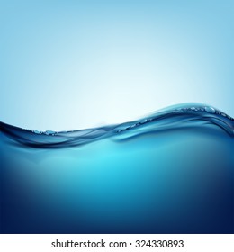 Waves on the water surface. Natural background. Stock vector image.