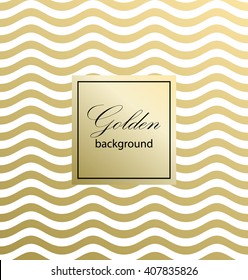 Waves on a white background. Gold pattern. Classic Pattern. Vector illustration.