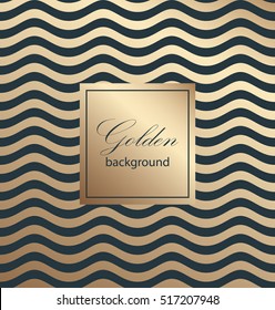 Waves on a white background. Gold pattern. Classic Pattern. Vector illustration.