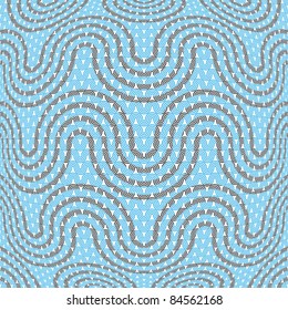 Waves ornament seamless pattern, vector background.