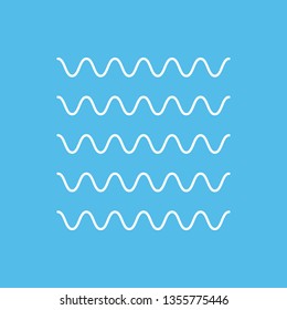 Waves outline icon, modern minimal flat design style. Wave thin line symbol, vector illustration