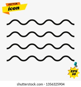 Waves outline icon, modern minimal flat design style. Wave thin line symbol, vector illustration