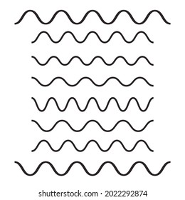 Icono de contorno de ondas, estilo moderno de diseño plano mínimo. Símbolo de línea delgada ondulada