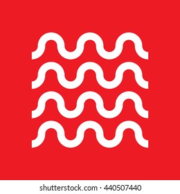 Waves outline icon, modern minimal flat design style