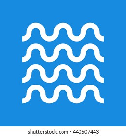Waves outline icon, modern minimal flat design style