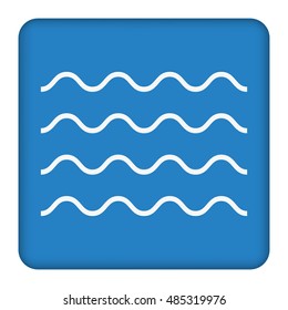 Waves outline icon, modern minimal flat design style. Wave thin line symbol, vector illustration.