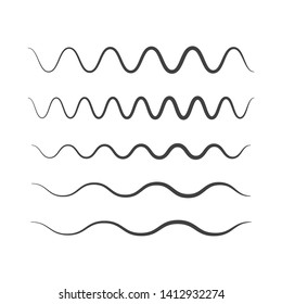 Waves outline icon. Wave thin line symbol. set of zigzag and wave borders