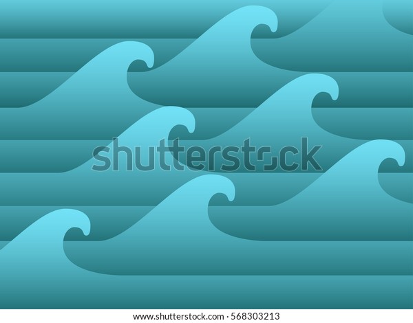 Waves Paper Design Origami Style Background Stock Vector (Royalty Free ...