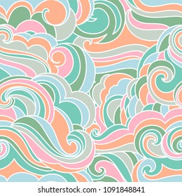 Waves pattern. Abstract wavy seamless background.
