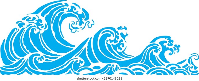 Waves pattern. Classic japanese waves in vector design, color can change. easily adjustable vector for posters aand prints
