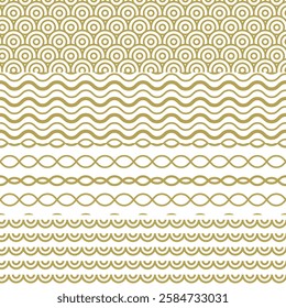 waves pattern. hand drawn waves illustration background.