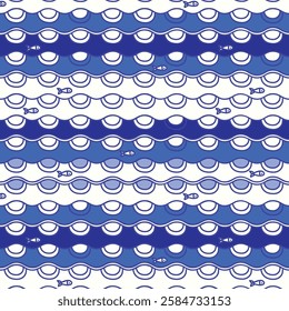 waves pattern. hand drawn waves illustration background.