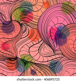 waves  pattern seamless watercolor stains