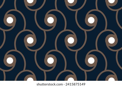 Waves pattern traditional Japanese ornament stylish lines background abstract minimalist fabric print classy colorful ornament modern graphic style. Casual repeating textile design, blue, gold color.