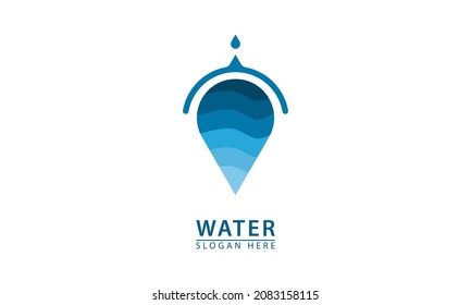 ondulaciones de ondas de lluvia resorte icono del logotipo azul. concepto de vector de diseño plano