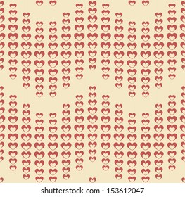 Waves with red hearts background